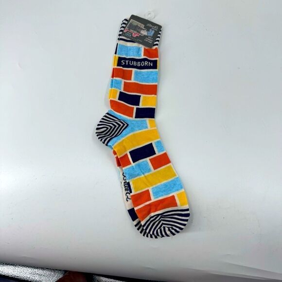 NWT Blue Q Mens Crazy Stubborn Crew Socks - Picture 3 of 7